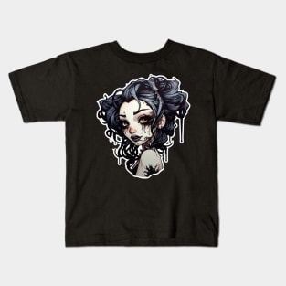 Goth Girl Cyberpunk Grunge Anime Kids T-Shirt